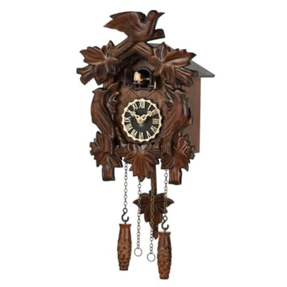 Cuckoo Clock, Traditional Black Forest Handcrafted Wooden Quartz Clock for Wall